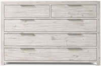 Commode à 5 tiroirs en bois massif de style européen moderne, finition chêne vieilli, pour chambre et salon, meuble de rangement avec tiroirs larges pour la maison