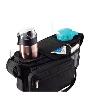 Sac de rangement pour poussette BSCI, organisateur suspendu pour couches de bébé, sac de poussette personnalisé avec porte-gobelets chauffants pour couches de bébé - Product Image 4