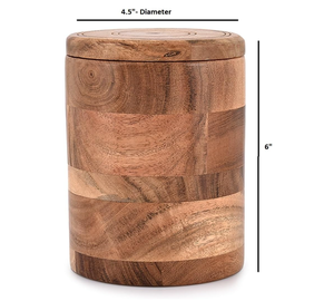 Sıcak satış akasya ahşap yuvarlak ahşap depolama kavanoz kahve teneke saklama kutusu ev için kapaklı - Product Image 5