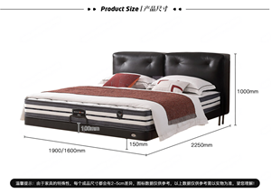 Lit double 1,8 m de style minimaliste, lit flottant en cuir <span class=keywords><strong>Dilan</strong></span>, dossier rembourré en duvet doux, éclairage, fenêtre flottante - Product Image 5