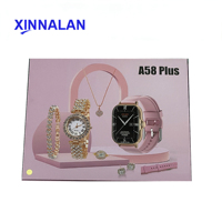 <strong>Best</strong> Seller Women A58 Plus Square Silicone IP67 Smart Watch Set Premium Gift Fashion Jewelry for Lady