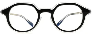 Men Fashion 2022 Eyewear Supply New Leopard Design Black Color Acetate Eyeglasses Titanium Flex Optical Frames