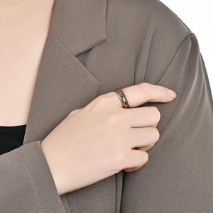 Wood Grain Tungsten Steel <b>Ring</b> Band Double Groove Unisex <b>Couple</b> Wedding <b>Ring</b> Geometric Design K-T052 - Product Image 3