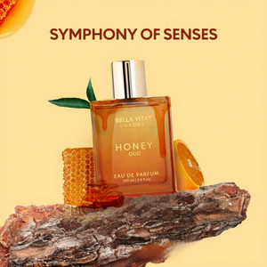 Honey Oud Eau de Parfum Longue Durée 100ml, Fini Gourmand, Parfum Sucré au Miel, <span class=keywords><strong>Sillage</strong></span> Intense, EDP Professionnel - Product Image 1