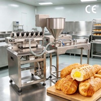 Machine de remplissage latéral pour boulangerie, pour crème, beurre de cacahuète, confiture, pâte de haricot rouge, éclairs, croissants, pain, gâteaux, garnitures et farce