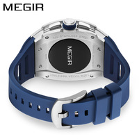 Megir 8411G 8411 Chronographe Auto Date Montres Reloj Hombre Luxe Sport Tonneau Cadran Montre Hommes Étanche Lumineux Mains Quartz