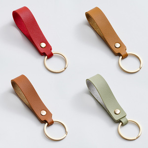 オリジナルロゴ入り 本革キーホルダー ゴールド カーキーチェーン ノベルティ・販促品に最適 - Product Image 5