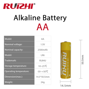 แบตเตอรี่ Ruizhi อัลคาไลน์ซุปเปอร์1.5V LR6 AM3 <span class=keywords><strong>MN1500</strong></span>แห้งแบตเตอรี่ AA พร้อมบริการ OEM - Product Image 2