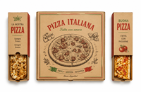 Boîte d'emballage pour pizza en bande longue personnalisable, vente en gros, conteneur écologique pour boulangerie artisanale