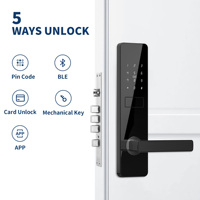 Cerradura Inteligente para Puerta Bluelock TTLock, Aleación de Aluminio, Desbloqueo por Huella Dactilar y Código, Wi-Fi para Almacenamiento de Datos en la Nube, Cerradura con Manija para Puerta
