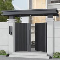 Porte d'entrée extérieure moderne de sécurité, portail principal en aluminium, portail automatique à battants pour maison, villa