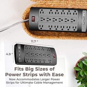 Organisateur de câbles en rotin fait main, boîte de rangement tressée pour cordons, gestion des câbles de bureau pour chargeurs, fiches et fils, pour la maison et le bureau - Product Image 2