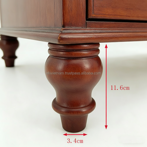 Pata de Sofá Redonda de Madera Maciza Antigua, Pata de Mueble de Madera Torneada con Perno para Cama y Comedor, para Muebles de Hospital Clásicos - Product Image 1