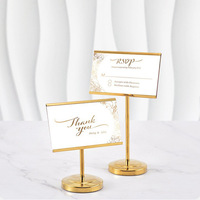 Porte-cartes de table vertical en acier inoxydable doré, support de numéro de table pour mariage, banquet, fête, décoration d'événements