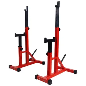 MKAS Pair of Weight Lifting Rack for Home Gym Strength Training Barbell Rack Adjustable Bench Press Squat Rack Stand