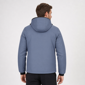 Veste <span class=keywords><strong>d</strong></span>'<span class=keywords><strong>hiver</strong></span> chaude pour <span class=keywords><strong>homme</strong></span>, en duvet, à capuche, coupe-vent, avec poche zippée sur la poitrine, parka rembourrée <span class=keywords><strong>d</strong></span>écontractée pour l'extérieur, bleu - Product Image 2