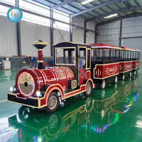 Nouvelle Arrivée Train Électrique Classique de Luxe en Fibre de Verre et Acier pour Enfants, Utilisation Intérieure/Extérieure, Idéal pour la Maison et les Centres Commerciaux - En Promotion