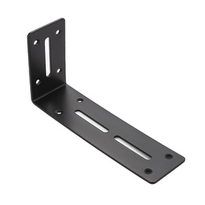 Support d'angle réglable en acier, support d'étagère à angle droit de 90 degrés, accessoire de quincaillerie durable, noir et blanc - Product Image 1