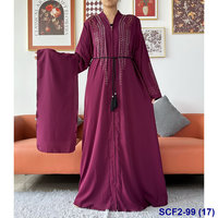 Abaya de Dubai Élegante en Coton Doux Zaynab pour Femme, Robe Musulmane en Coton