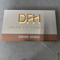 Enseigne commerciale personnalisée rétroéclairée par LED, en acier inoxydable et acrylique, couleur or, étanche IP54, télécommande, lettres 3D pour extérieur