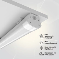 Luminaire LED Tri-Proof 150cm 5ft IP67 IK10 Étanche à la poussière 50000H 120lm/W Tridonic Osram Driver BOKE pour Lavage de Voitures et Supermarchés