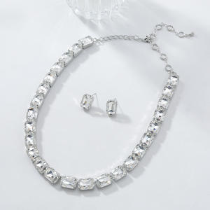 جديد بوهيمي الصيف الفاخرة قلادة قلادة كريستال القرط مجموعة للنساء الفتيات العروس مجوهرات الزفاف - Product Image 3