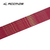 Flèche de chasse à plume rotative rose 6/12 ID 3,2 mm 0,009 po, 40T, en carbone, spine 600/700/800, pour arc recurve, tête en acier inoxydable