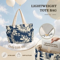 Sac de courses matelassé personnalisé motif bouquet d'été avec impression par transfert thermique pour les marchés et les courses