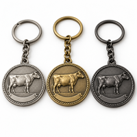 Porte-clés en métal personnalisé avec médaillon en relief animal, logo sur mesure, cadeau promotionnel en gros, fournisseur et fabricant en vrac