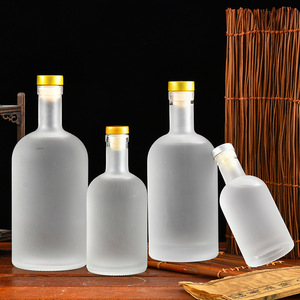 Sang Trọng 50Ml 100Ml 200Ml 375Ml 500Ml 750Ml 1L Rõ Ràng Glass Rượu Chai Với Nút Chai Cho Rượu Vang Vodka Bắc Âu Whisky Brandy Tequila - Product Image 1