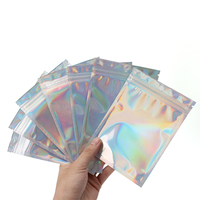 Sacs en plastique transparents à fermeture éclair prêts à être expédiés, sacs en film nacré pour bijoux