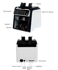 Máquina contadora portátil de billetes en moneda extranjera, reconocimiento de imagen Cis, clasificación media, cantidad total Vertical, <span class=keywords><strong>punto</strong></span> mixto - Product Image 2