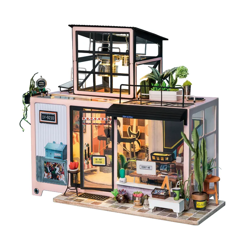 Robotime Rolife 3D Puzzles DG13 Kevin's Studio Wood Crafes DIY Miniature Wooden Doll House Kit