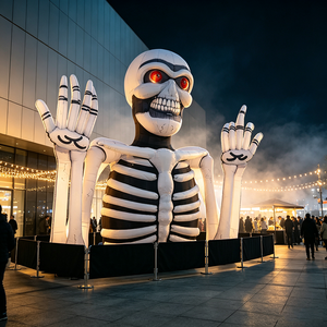 Sculpture de <span class=keywords><strong>squelette</strong></span> gonflable géante personnalisée, yeux rouges effrayants, <span class=keywords><strong>squelette</strong></span> <span class=keywords><strong>humain</strong></span> pour maison hantée, Halloween, carnaval, décoration extérieure - Product Image 1
