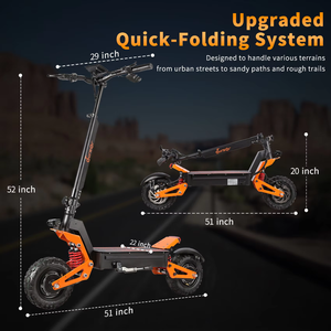 Trottinette Électrique Pliable en Aluminium 11 Pouces, Moteur Brushless 3000W, Batterie 60V 40Ah, Double Suspension, Vitesse Maximale 85km/h - Product Image 6