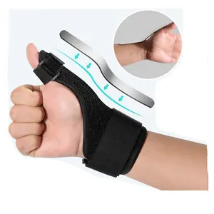 Finger Splint Thumb Sleeve para mano izquierda o derecha <span class=keywords><strong>Neopreno</strong></span> Transpirable Soporte fijo <span class=keywords><strong>con</strong></span> correa para la muñeca Sport Finger Guard Brace - Product Image 1