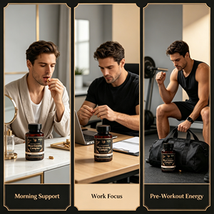 Cápsulas Vegetarianas <span class=keywords><strong>de</strong></span> Maca y Panax Ginseng <span class=keywords><strong>de</strong></span> 10000mg, 60 Cápsulas, Maca Negra, Roja y Amarilla, <span class=keywords><strong>Tribulus</strong></span>, Ashwagandha, Suplemento, Venta al Por Mayor OEM ODM - Product Image 6