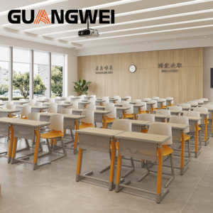 Guangwei University Classroom Furniture Set Unique Design Student Study Table Aluminum Alloy Single <strong>School</strong> <strong>Desk</strong> and Chair - Product Image 1