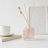 Flacon diffuseur en verre exquis de 50 ml et 100 ml, flacon vide pour parfum, pour coffrets cadeaux aromatiques, logo personnalisé, sérigraphie, marquage à chaud