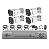 Kit Système de Caméras de Sécurité CCTV AHD 4K 8MP HD H.265 Vision Nocturne 8 Canaux Zoom 20X Extérieur Étanche Détection Humaine IA Micro