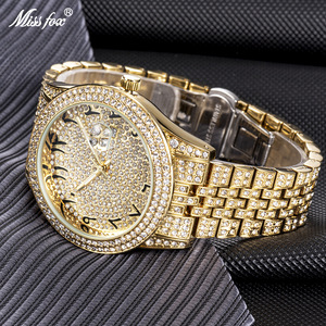 Nouvelle montre à quartz numérique étanche dorée entièrement sertie de pierres, style Hip Hop, pour hommes - Product Image 6