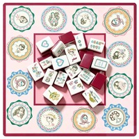 Jeu de Mahjong Américain en Acrylique 3 Couches, 160 Tuiles, Thème Portrait de Femme Vintage Mid-Century, Thé de l'Après-midi, Logo Personnalisé, Vente en Gros