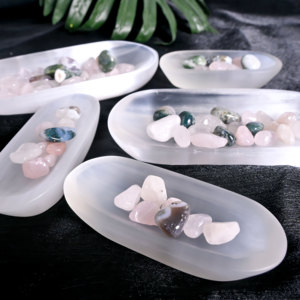 Cuenco Ovalado de Selenita Natural Tallado a Mano, Cuenco de Cristal para Carga Energética, Piedra Curativa para Decoración del Hogar, Meditación, Reiki, Equilibrio, Venta al por Mayor - Product Image 2