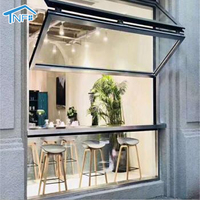 Fenêtres de bar de cuisine pliantes en aluminium au design moderne, filet d'écran en fibre de verre insonorisé pour hôtels, cadre en alliage