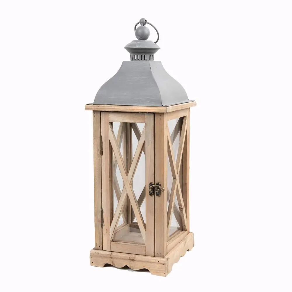 Beach House Decor wooden home decoration Lantern With Rivets
