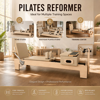 Reformer Pilates en érable avec roue, machine commerciale pour entraînements avancés anti-résistants, studio de Pilates haut de gamme