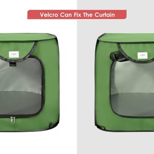 Cama portátil para perros y gatos de 36 pulgadas, color gris sólido, con cierre de botón, caja emergente para interiores y exteriores para mascotas más grandes y asientos de coche - Product Image 2