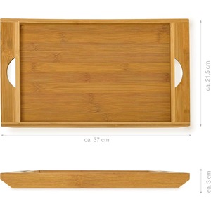 Tabla de cortar ecológica de bambú con ranuras y bandeja recolectora de migas, para uso en la cocina. - Product Image 3