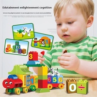 Grand Train en plastique Blocs de construction Ensemble de jouets pour garçons et filles Éducation précoce des enfants Alphabet cognitif Modèle Jouet