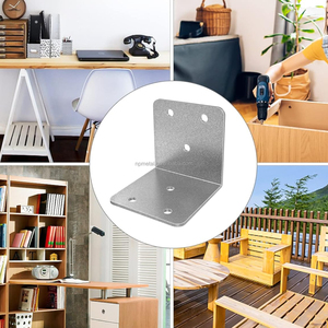 Braket sudut logam baja tahan karat berbentuk L perak braket segitiga sudut lebar 90 derajat desain dicap - Product Image 4